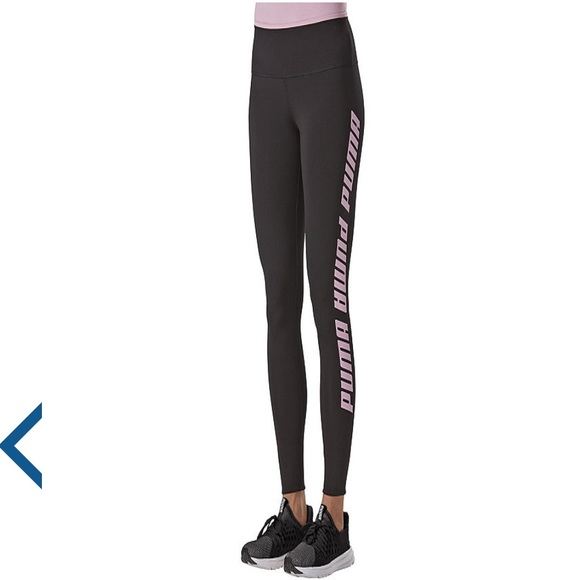 Brand New Puma Womens Fold-Up Leggings Black/Pale Pink (w/out tag,with dust bag) - Picture 2 of 2